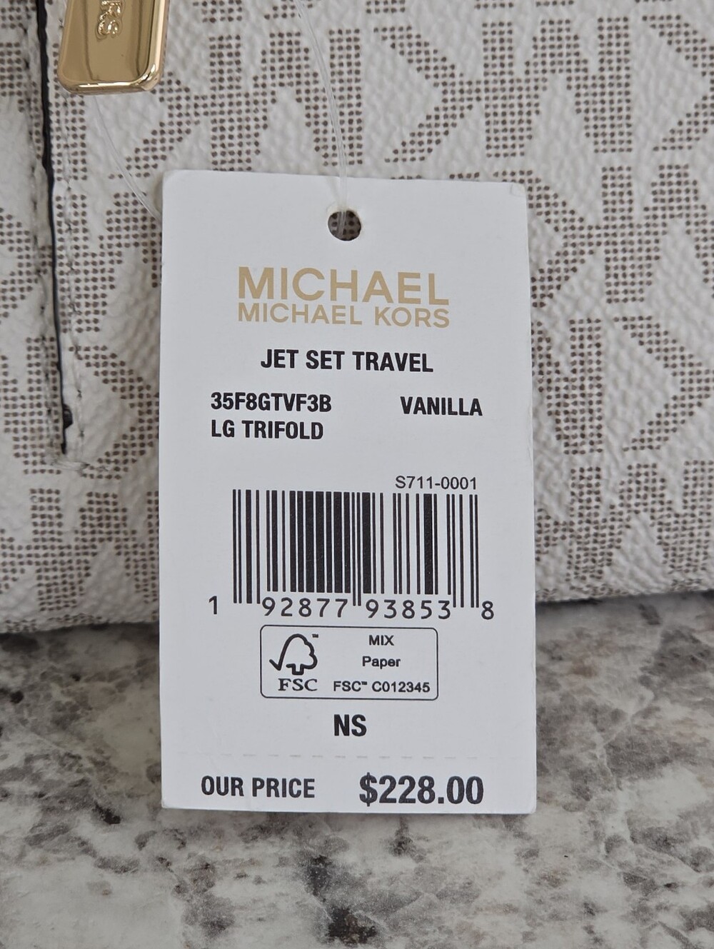 Michael Kors Jet Set Trifold Large Logo Wallet - Picture 5 of 6